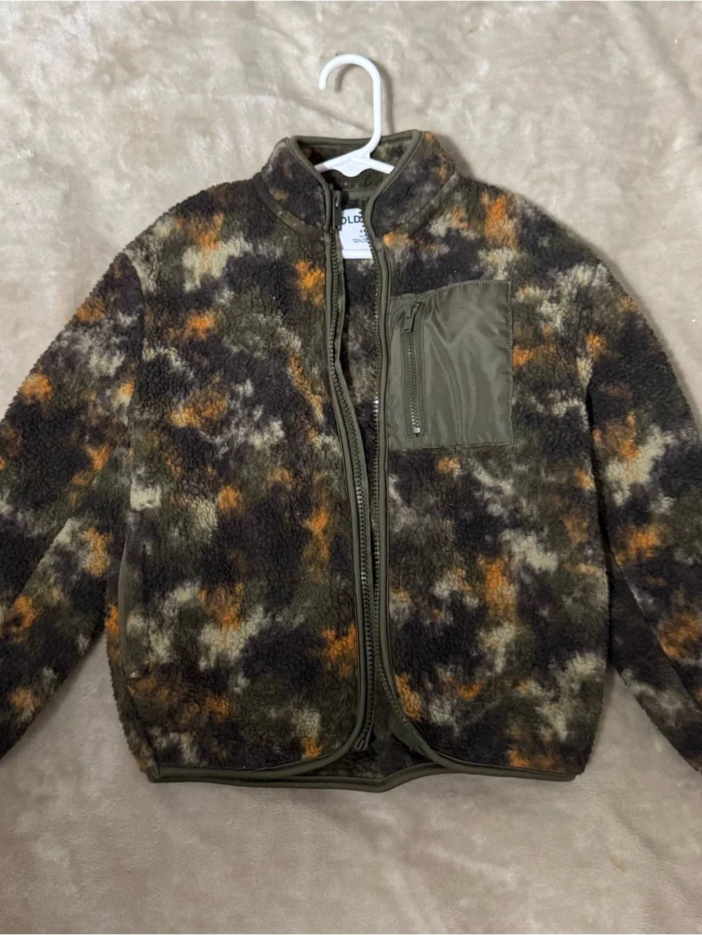 Old Navy Olive Camo Sherpa Jacket